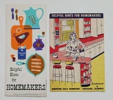 Vintage Hints For Homemakers Pamphlets by Morton Salt Company 