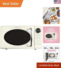 Horno Microondas Retro 700W Capacidad 0.7 Pies Cú - Cerradura de Seguridad Infantil, 8 Auto-Cocina...