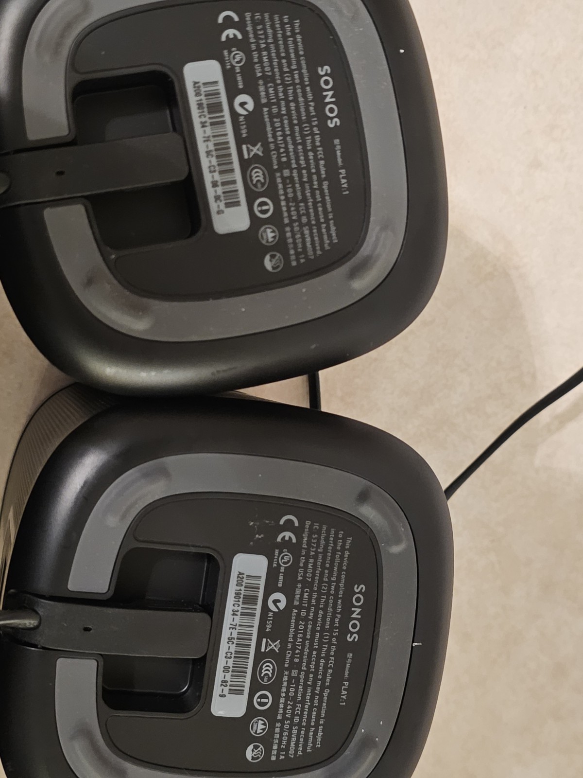 Lot Of 2 Sonos Play:1 Wireless Smart Speaker Black