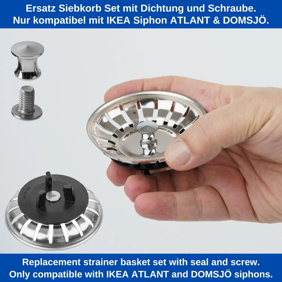 Spülbecken Siebkörbchen 1 Pack Ø 793 mm kompatibel mit IKEA Siphon ATLANT und... - Bild 3 von 4