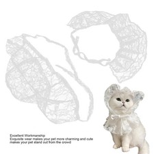 Cute Lace Cat Bandana Adjustable Breathable Pet White Yarn Lace Bib Hat Suit