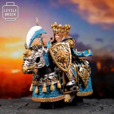 Custom MOC Building Blocks King Arthur Medieval Knight Figure