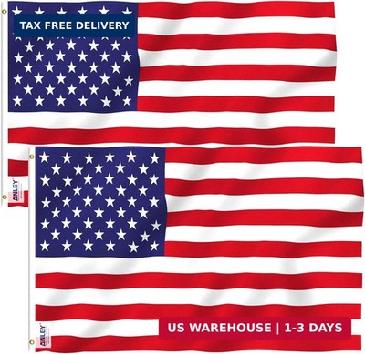 ANLEY Pack of 2 Fly Breeze 3x5 Foot American National Polyester Flag - Vivid Col
