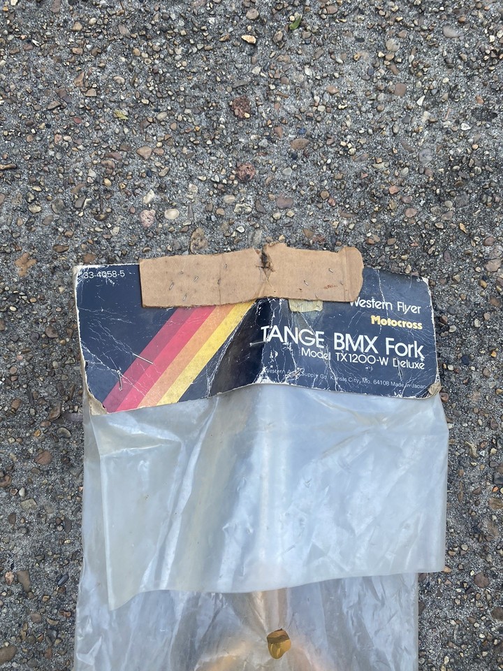 VINTAGE NOS IN PACKAGE TANGE XL-1200 GOLD MOTOCROSS BMX FORK 1L OLD ...