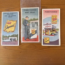 Lot Of 3 Road Maps Pennsylvania, New Jersey, East Coast Atlantic Imperial Oil
