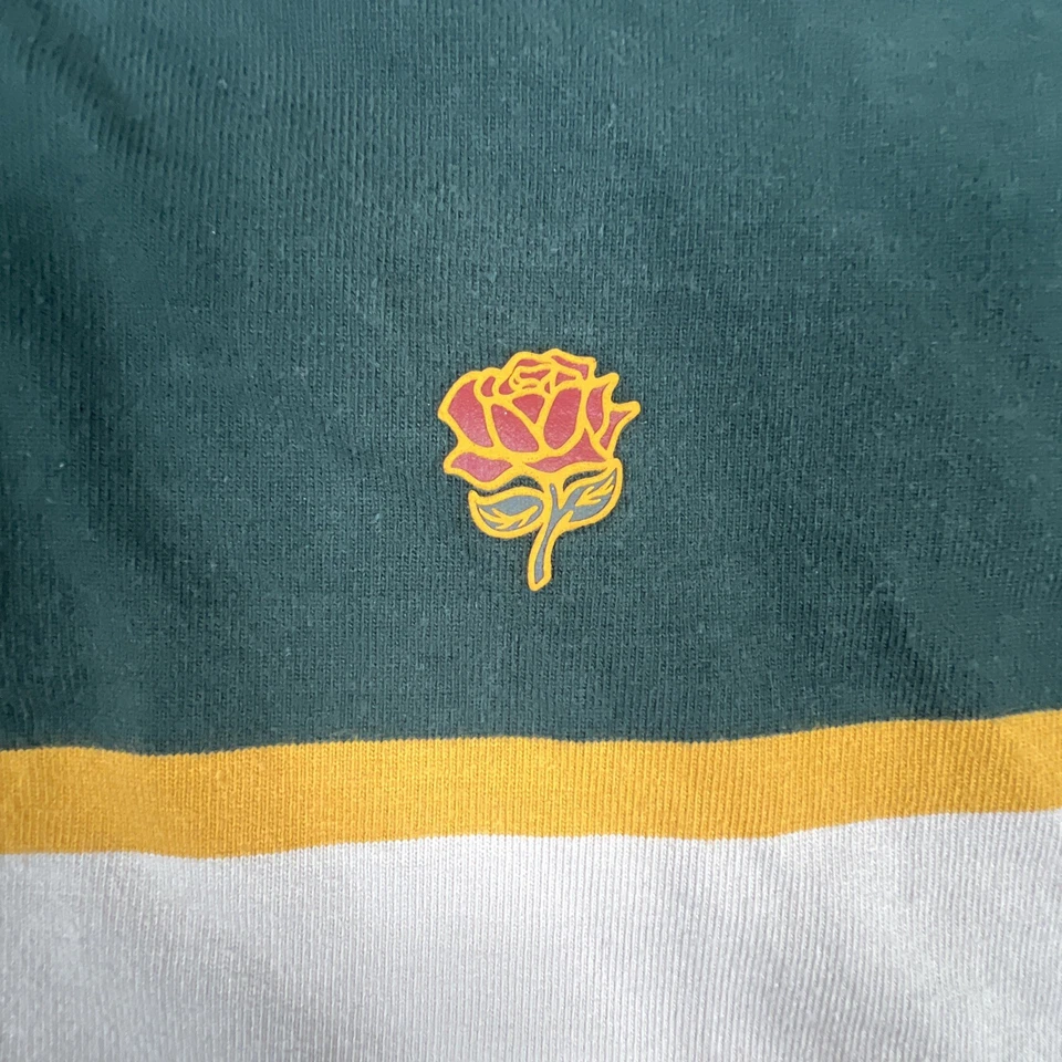 Vans Men's Green T-Shirt Rugby Long Sleeve Collared Button Closure Size L - Image 3 of 4