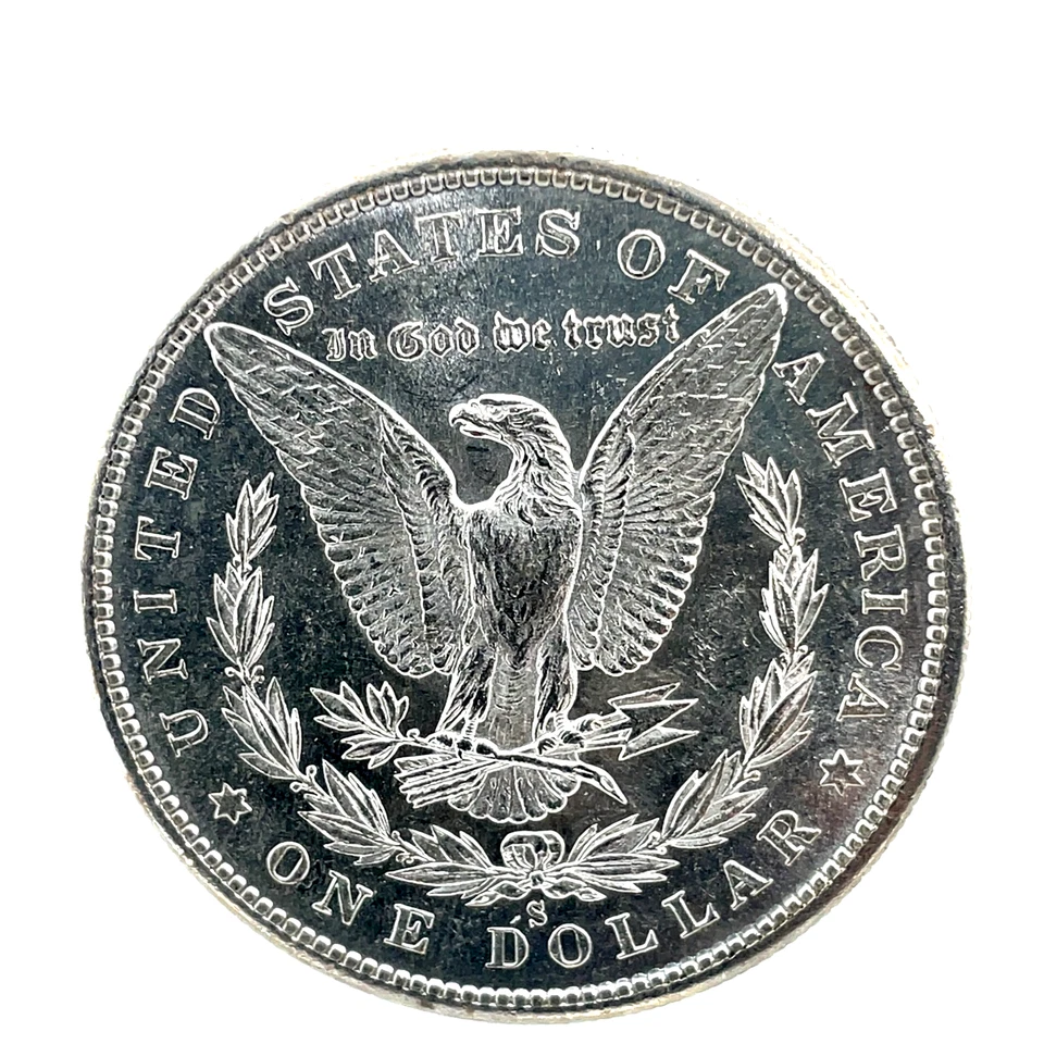 1880 s PL Proof-Like Morgan Dollar GEM BU. 90% Silver $1 U.S Coin # 2345 - Image 4 of 4