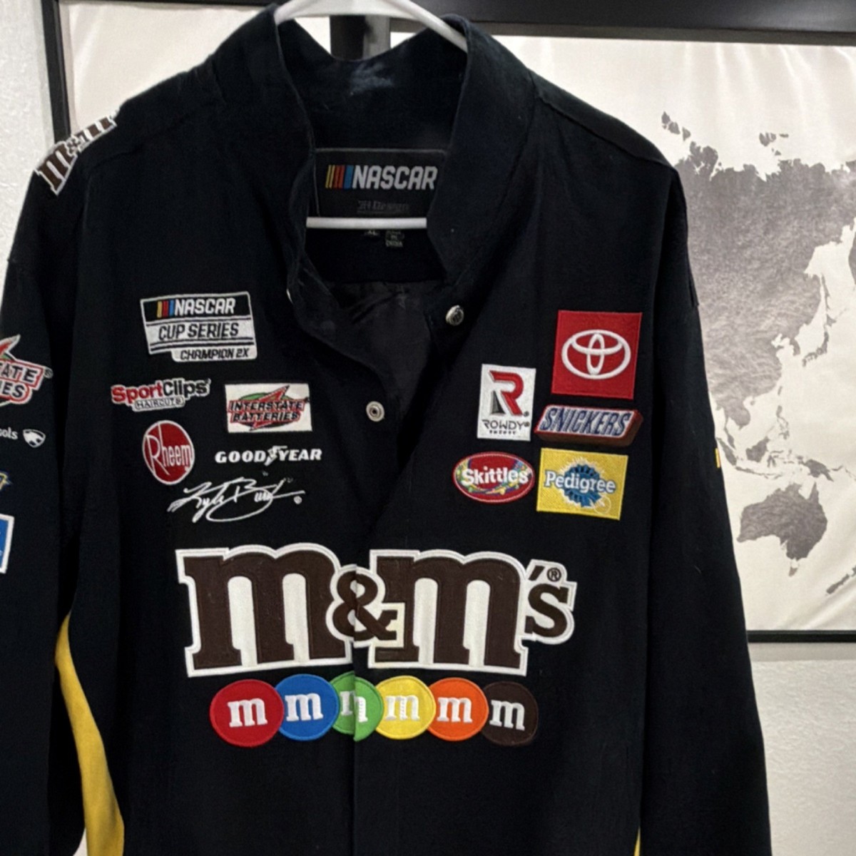 JH Design NASCAR Kyle Busch Joe Gibbs Racing M&M's Jacket Black