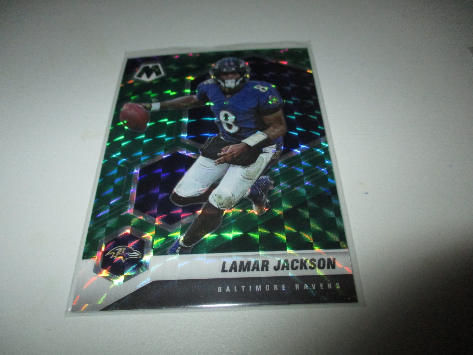 Lamar Jackson 2021 Panini Mosaic Green Prizm #19