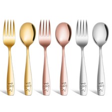6 Piece Stainless Steel Kids Silverware Set,Toddler Utensils,Children Safe F...