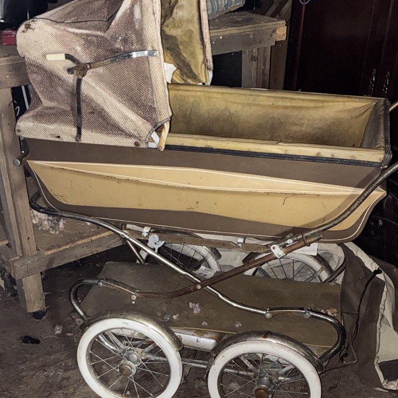 Mid-century style vintage baby carriage
