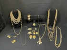 New ListingVintage Estate Statement Costume Jewelry Lot 18 Items Gold Tone