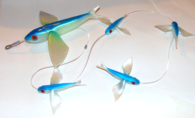 5 Flying Fish Saltwater Trolling Lure Fly Fish Set Tuna Wahoo Mahi Dorado Bait