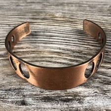 Vintage Solid Copper Cuff Bracelet w/ Holes