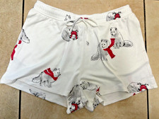 Gilly Hicks Christmas Shorts Dogs Print Loungewear Lounge Small BNWT White
