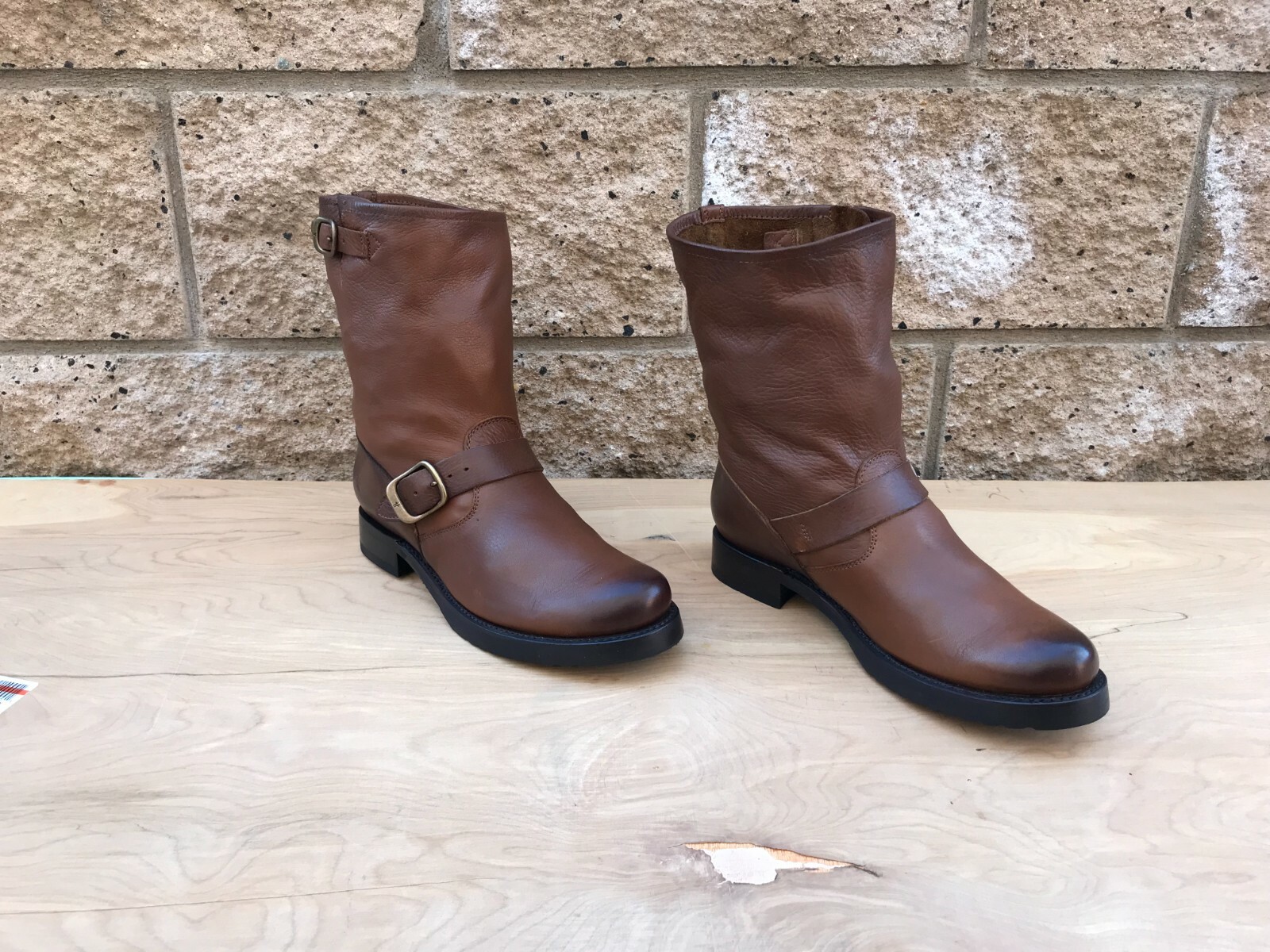 cognac short boots