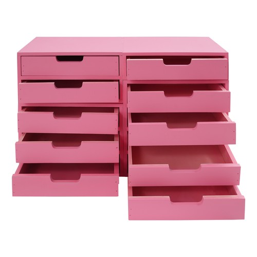 4-piece Drawer Cabinet Set Multi-level Drawer Desktop Storage Organizers Pink US - Picture 5 of 16