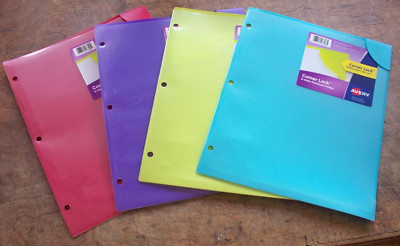 Lot of 36 Avery Corner Lock 3-Hole Punched Folders Assorted colors