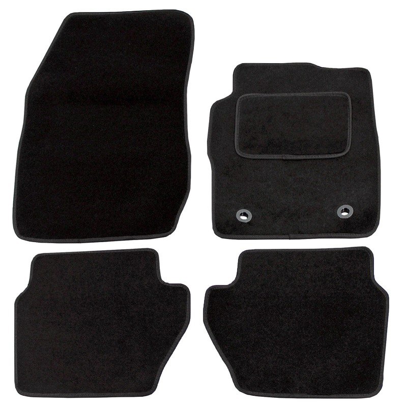 For Ford Fiesta Car Floor Mats Mk7 2009-2011 Tailored Carpet 4pc Set Oval Clip