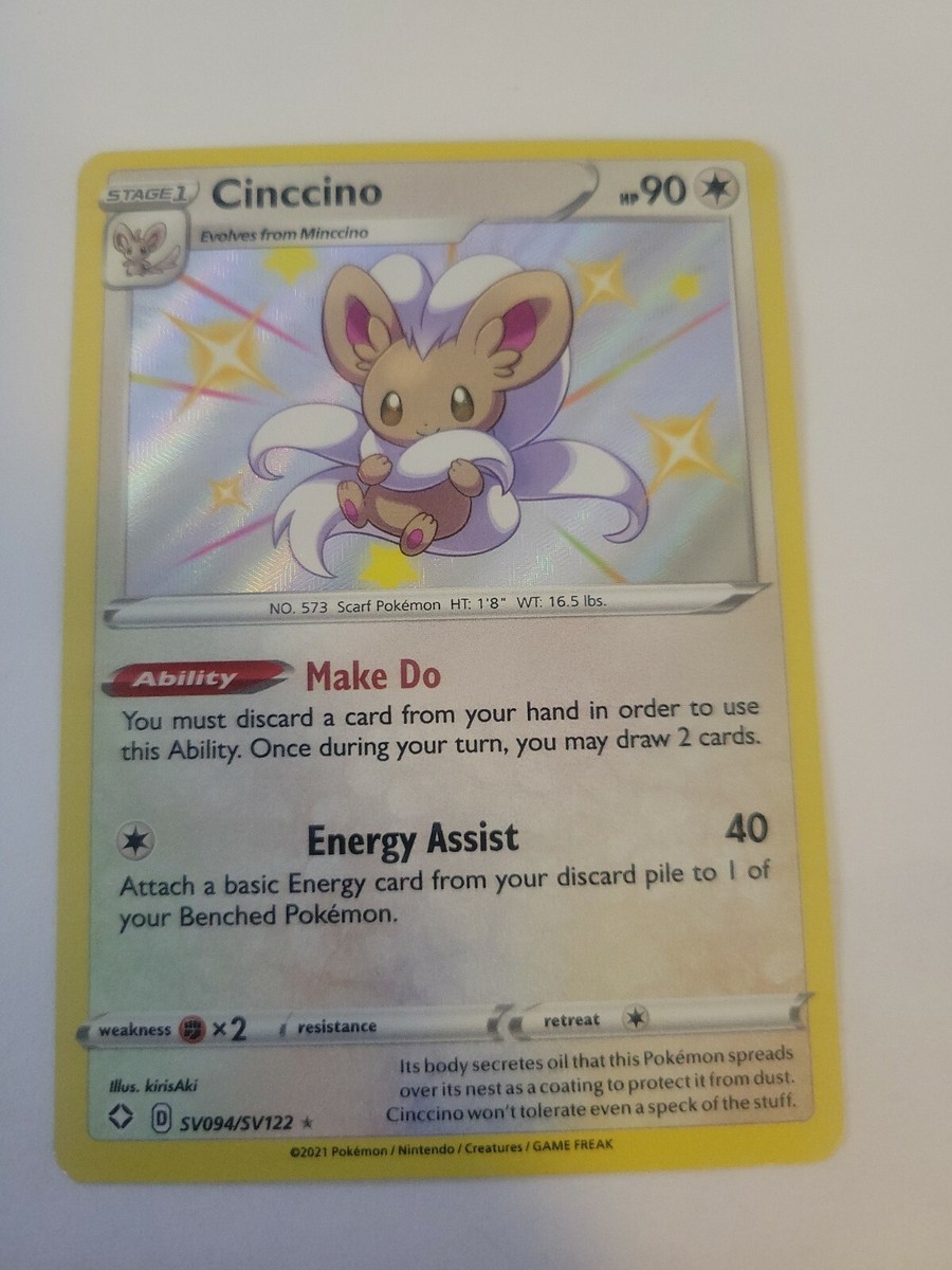 Pokmon TCG Cinccino Shining Fates SV094/SV122 Holo Shiny Holo Rare  Colorless | eBay