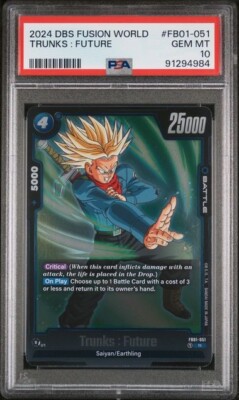 2024 Dragon Ball Super Fusion World Trunks Future PSA 10 GEM FOIL #051 RARE