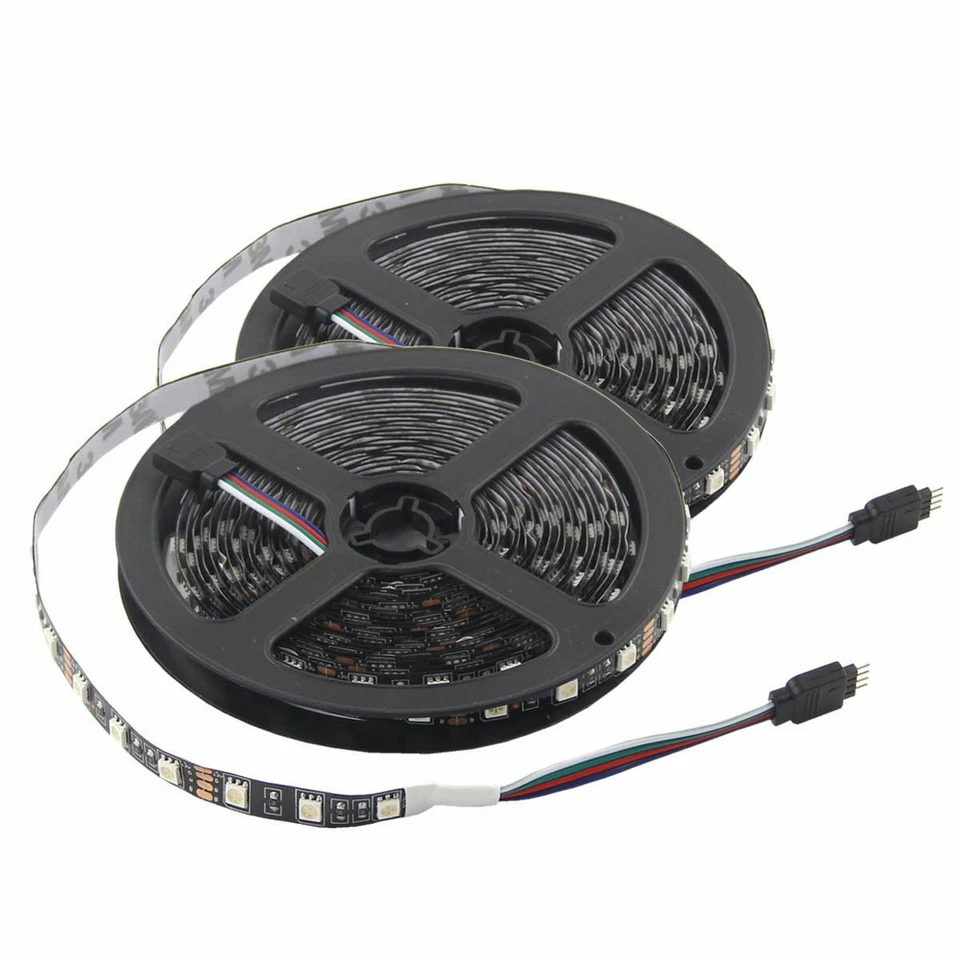 1M 5M 10M 20M LED Strip Light 5050 RGB 60LEDs/M Flexible Lamp PCB Black DC12V - Image 4 of 4