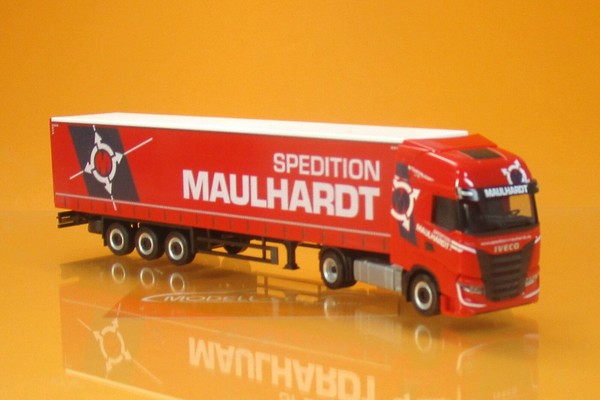 Herpa 313506 Iveco S-Way Active Space Spedition Maulhardt 1:87 Neu Modellauto-image