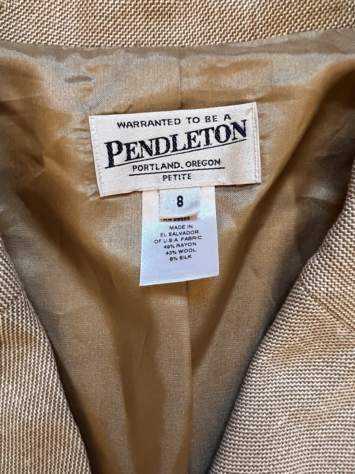 Pendleton Cream Colored Button Up Blazer Women’s … - image 5