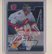 2001-02 Be A Player Signature Series AUTO LRT Roman Turek Calgary Flames