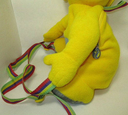 Mochila Teletubbies Laa-Laa 1996 de colección orientada lateral arco iris correas plástico felpa - Imagen 6 de 17