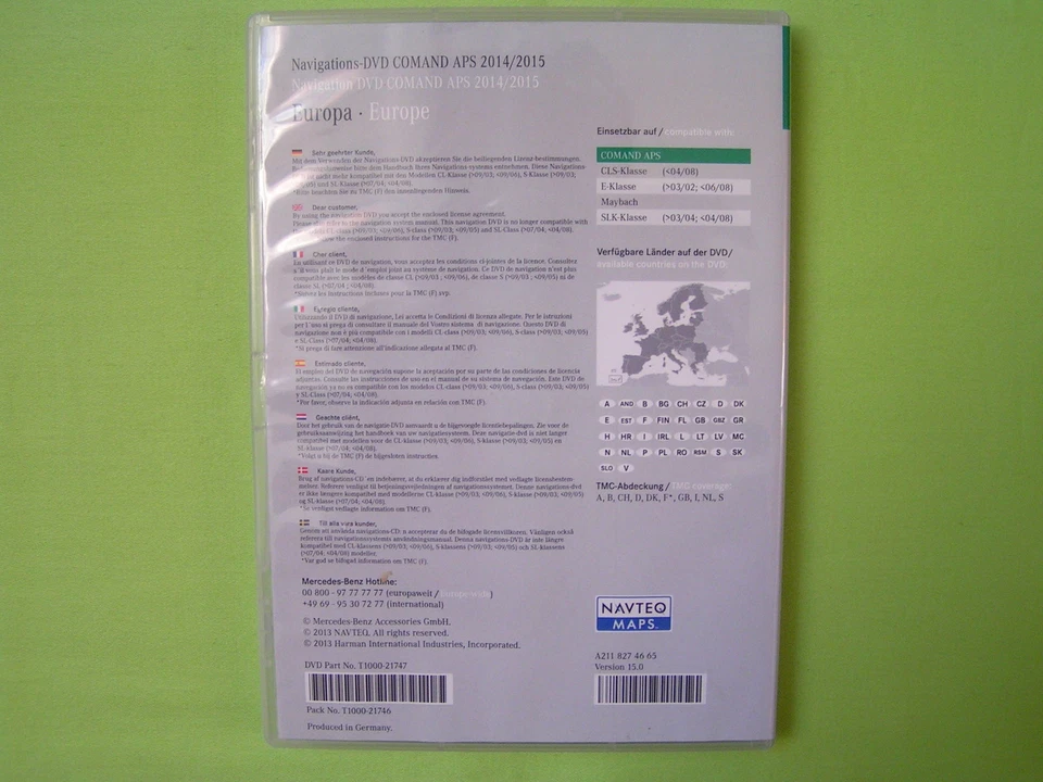 DVD NAVIGATION MERCEDES BENZ COMAND APS 2015 EUROPA CLS E SLK 15.0 GRÜN NTG 1 - Bild 2 von 3