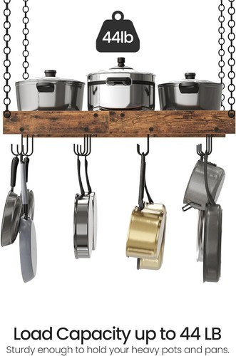 Hanging Pot Rack Vintage Pot Hangers for Kitchen Ceiling Mounted Pot Rack Pot - Picture 3 of 7