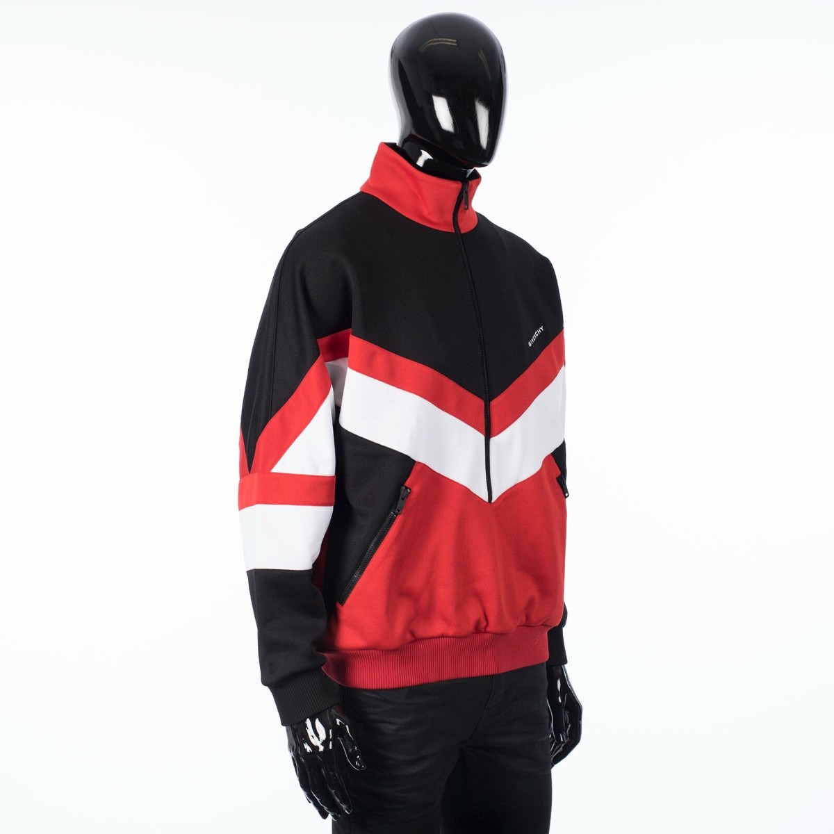 Givenchy ストライプ ポロシャツ ブラック/レッド 中古・古着通販】GIVENCHY (ジバンシィ) ハーフジップポロシャツ/half