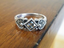 Vintage 925 Sterling Silver Marcasite Ring  FREE SHIP