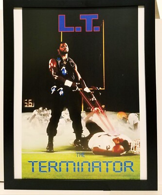 Lawrence Taylor NY Giants Costacos Brothers 8.5x11 FRAMED Print