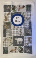 Bib 14" Neck Pull Over Head T-Shirt Special Needs Drool Towel Cotton Woodland