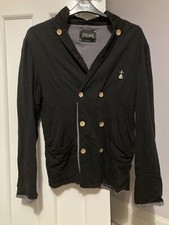 Elvis Jesus Black Cotton Jacket With Button Details And Guitar Logo Size Large