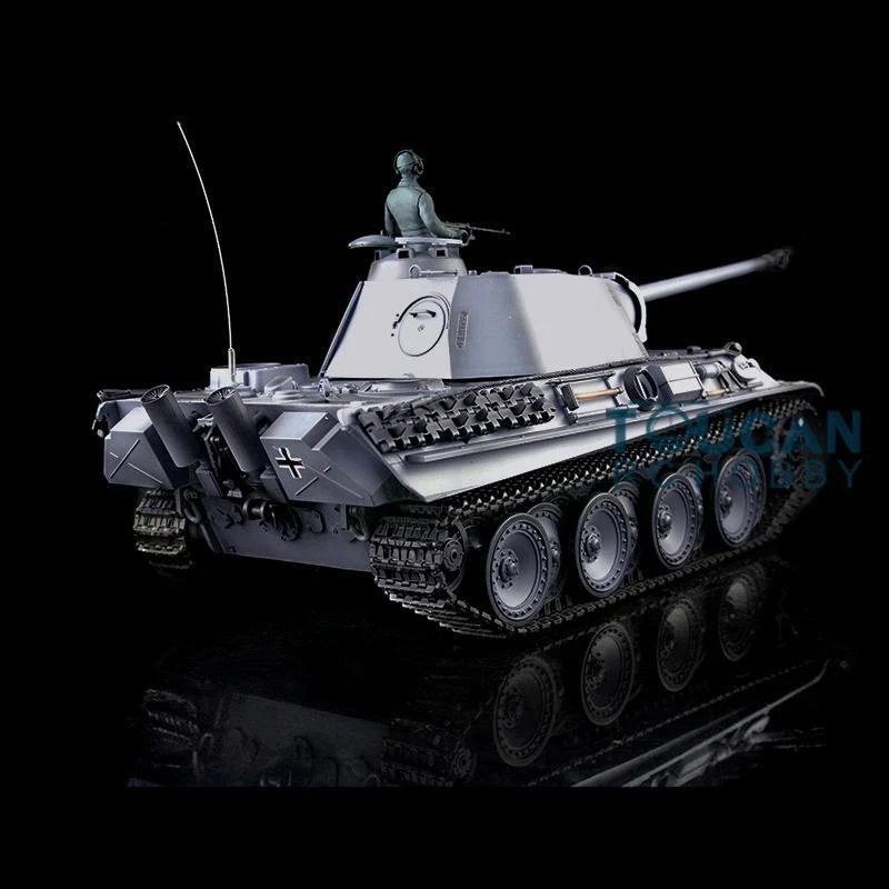 Tanque 1/16 Henglong 7.0 mejorado German Panther G RTR RC gris 3879 pistas de metal Foto 2 de 4