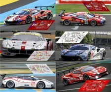 Decals Ferrari 488 GTE Le Mans 2018 1:32 1:43 1:24 1:18 calcas