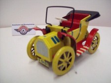 Zabawka blaszana "Oldtimer", dźwignia dźwigniowa, żółta, Dubena (Made in Czech)