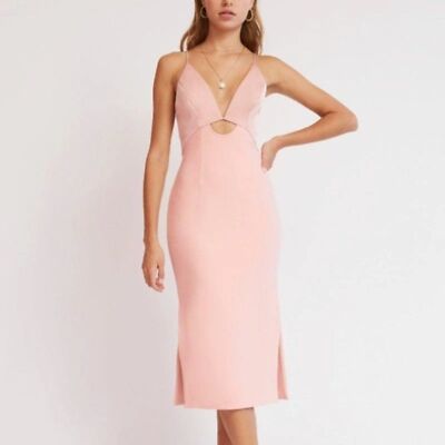 Finders Keepers Nadine Midi Dress Pink NWT Women SIZE S