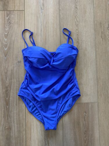 Catalina Womens One Piece Swimsuit Slimming Solid Stretch Lined M 8-10