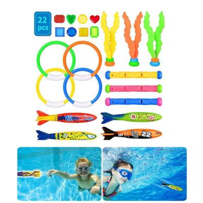 22 Stück Unterwasser Tauchset Sommer Wasserspiel Schwimmbad Spielzeug Set