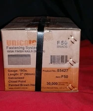 2" 18 Gauge Straight Brad Finish Nails 18 ga (5,000 ct) (Case of 6) 30,000 Nails