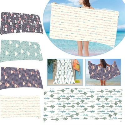 Quick Dry Printing Beach Towel Digital Printing Shawl Portable Adults Bath Towel