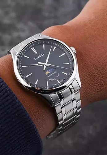 Reloj Hombre Casio MTP-M100D-1AVDF Cuarzo Fase Lunar Acero Inoxidable - Imagen 3 de 5