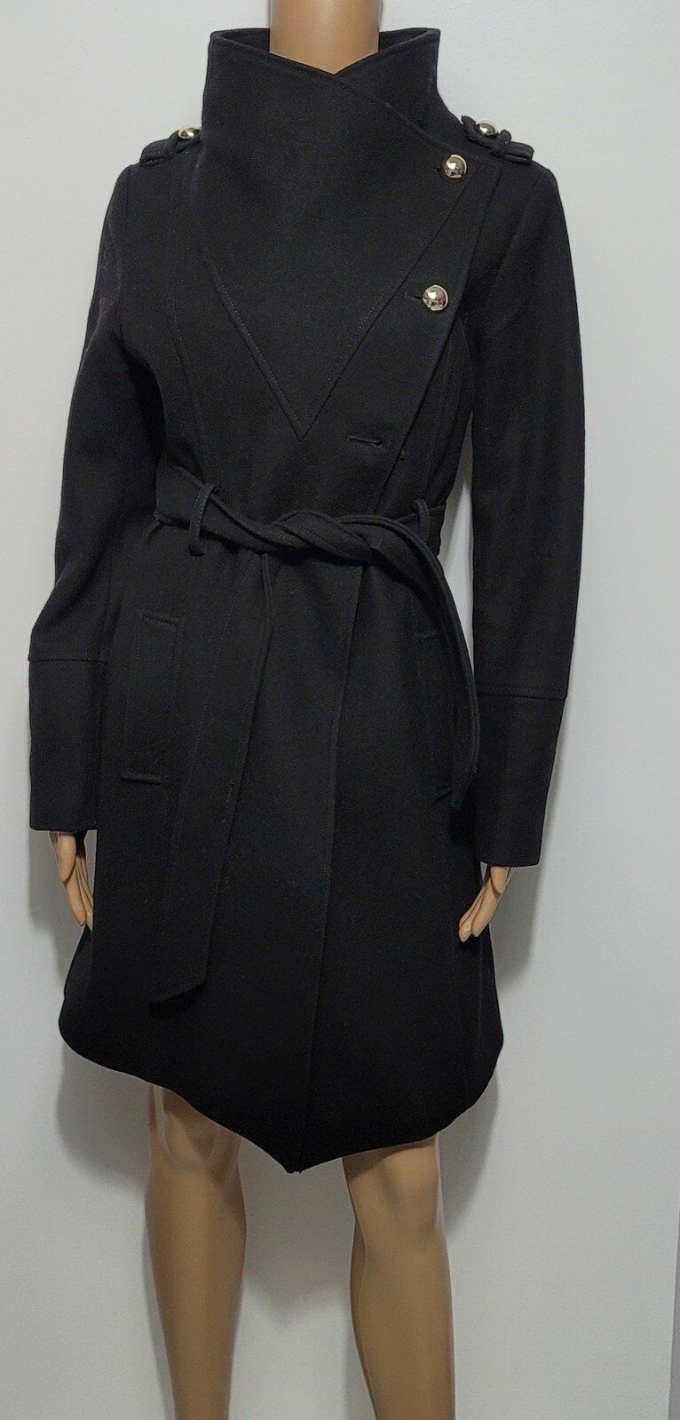 guess asymmetrical wrap coat