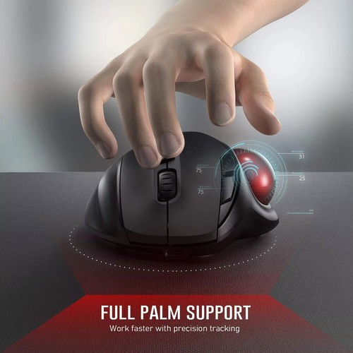 Trackball Wireless Mouse Rechargeable Bluetooth 2.4G USB Mouse Ergonomic Mice fo - Picture 5 of 8