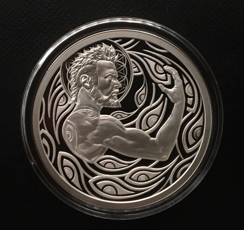 1 oz silver proof Sacred Shield .999 Pure COA Box Flower of Life Silver Shield