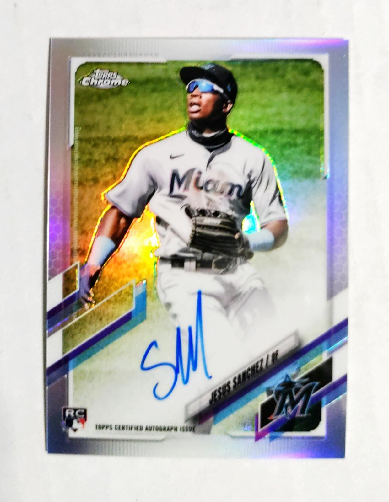 Jesus Sanchez 2021 Topps Chrome RC AUTO Rookie REFRACTOR 362/499 Marlins z27